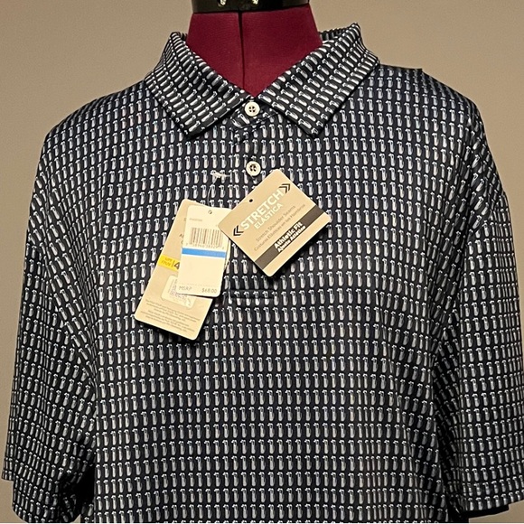 PGA Tour Other - PGA Tour Navy and White Patterned Polo